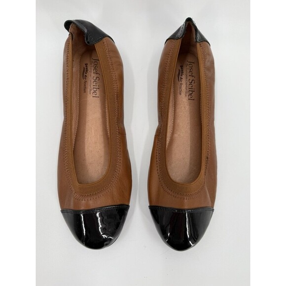 Josef Seibel Brown Leather Cap Toe Slip On Flats Shoes Women's EU 37 US 7 - Picture 5 of 9